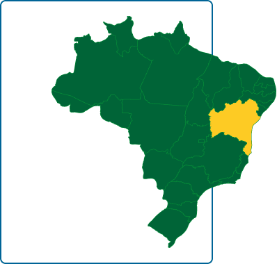 Mapa do Brasil com BA em destaque