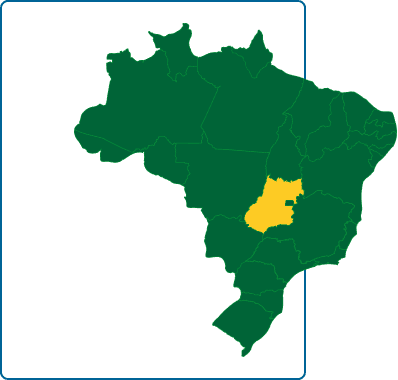 Mapa do Brasil com GO em destaque