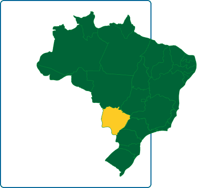 Mapa do Brasil com MS em destaque